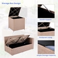 thumbnail image 4 of Outdoor 6-Piece All Weather PE Rattan Sofa Set, Garden Patio Wicker Sectional Furniture Set with Adjustable Seat, Storage Box, Removable Covers and Tempered Glass Top Table, Natural55973, 4 of 16