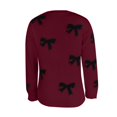 thumbnail image 6 of Bovemsi Sweaters for Women Cozy Long Sleeve Bowknot Printed Casual Knitted Jumper Fall Sweaters, 6 of 6