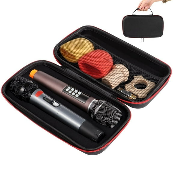 Wireless Microphone Case,Hard EVA Case for Dual Mic,Portable Microphone Hard Carrying Travel Case