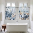 thumbnail image 4 of Blue Eucalyptus Coastal Kitchen Curtains 54 Inch Length, Beach Starfish Shell Nautical Ombre Tiers Curtains for Bathroom Bedroom Cafe, Light Filtering Small Window Treatment Drapes 2 Panels 42"Wx54"L, 4 of 8