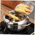thumbnail image 4 of Deep Fryer Pot Stainless Steel Chip Pan Cooker with Degree Lid Frying Pot for Kitchen 24CM Air Fryer, 4 of 5