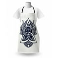thumbnail image 3 of Celtic Dragon Apron, Knot with Serpent Eyes Northern Style, Unisex Kitchen Bib with Adjustable Neck for Cooking Gardening, Adult Size, Violet Blue Off White, by Ambesonne, 3 of 4