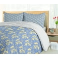 thumbnail image 5 of Ambesonne Floral Duvet Cover Sets, Abstract Monochrome Botanics, 2-King, Pale Sky Blue and Cream, 5 of 7