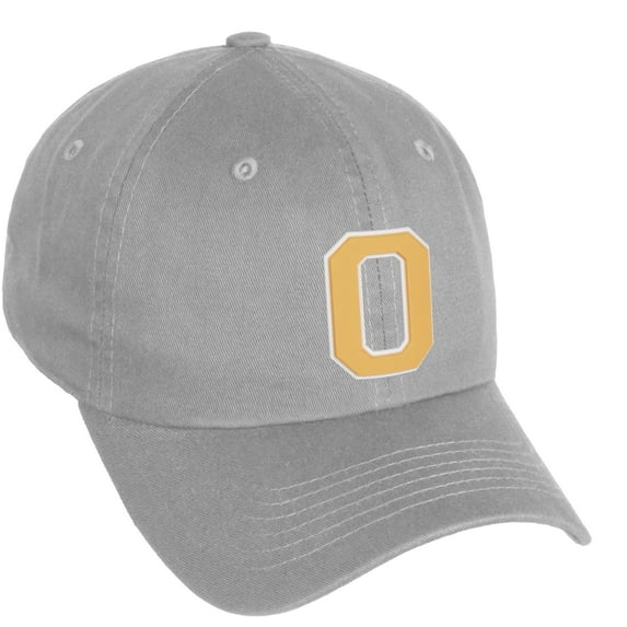 Daxton Classic 3D Varsity White Neon Orange Initial Letters Baseball Dad Hat, Light Grey, Letter O