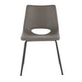 thumbnail image 6 of Lumisource Robbi Contemporary Dining Chair in Black Steel and Grey Faux Leather - Set of 2, 6 of 8