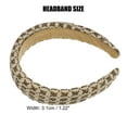 thumbnail image 2 of Unique Bargains 1 Pcs Tweed Padded Headband Fashion Hairband for Woman Non Slip Knitted Check Pattern White, 2 of 7