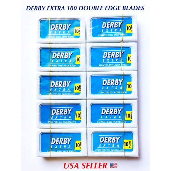 Navajas de afeitar de doble filo con revestimiento inoxidable Derby 100PC