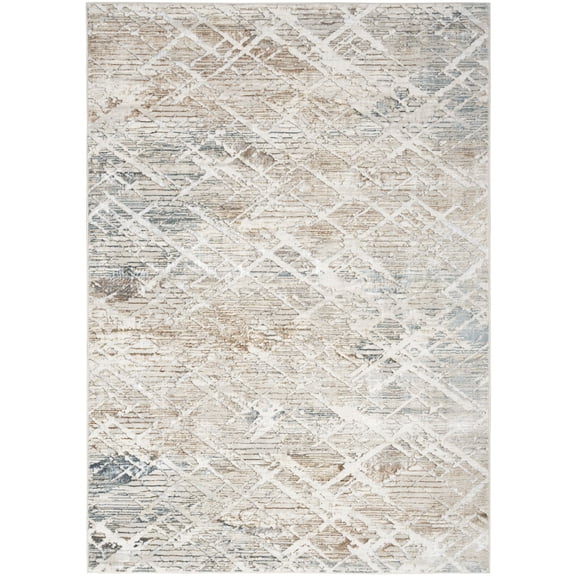 Nourison Glam Abstract Grey Multicolor 5'3" x 7'3" Area Rug (5x7)