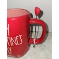 thumbnail image 2 of Rae Dunn Happy Valentine's Day Red Ceramic Mug with Pink interior Ivory LL Letters and Red Heart stirrer Valentine's Day, 2 of 4