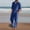 Blue, variant on Pants for Men, Casual Solid Fashion Neck Linen Pullover Blouse and Trouser Suit Set