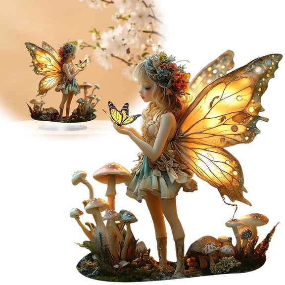 Desktop Decor,Figurine Magical Statue With And Butterfly For Home Decor