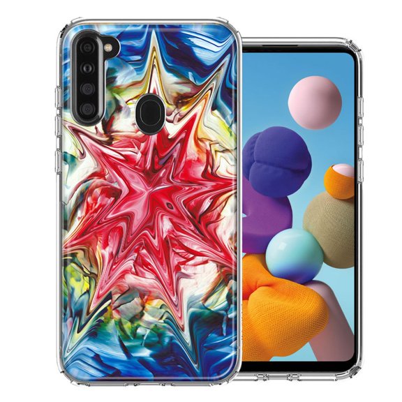 MUNDAZE For Samsung A21 Tie Dye Abstract Design Double Layer Phone Case Cover
