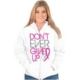 thumbnail image 4 of Don’t Give Up Breast Cancer Awareness Womens Plus Size Graphic Zipper Hoodie Brisco Brands 2X, 4 of 5