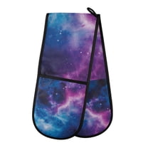 Yayeee Double Oven Mitt Kitchen Heat Resistant Baking 35" x7" Quilted Glove, Galaxy Pattern