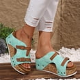 thumbnail image 5 of Domuza Orthopedic Sandals for Women Non Slip Slip on Arch Support Flat Wedge Sandals Wide Width Walking Shoes 2026 Comfort Orthopedic Shoes Green 9（EU-42）, 5 of 6