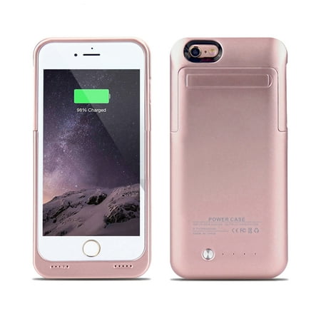 IPhone 6 Plus, IPhone 6S Plus External Battery Backup Case Charger Power Bank 3500mAh Stand Rose