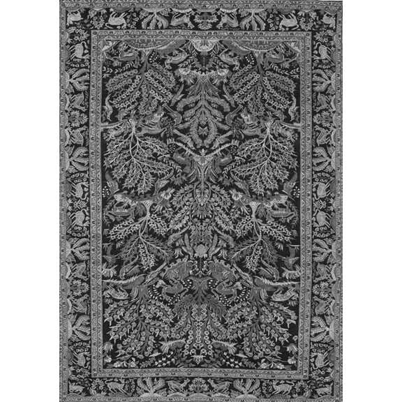Ahgly Company Indoor Rectangle Persian Gray Traditional Area Rugs, 5' x 7'