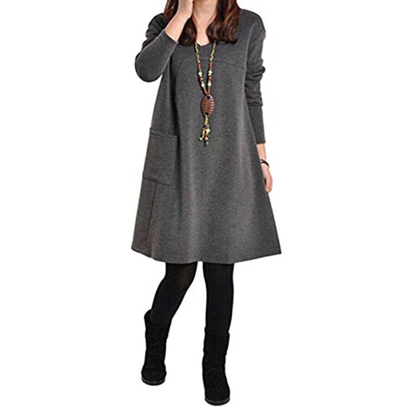long sleeve tunic dress with pockets