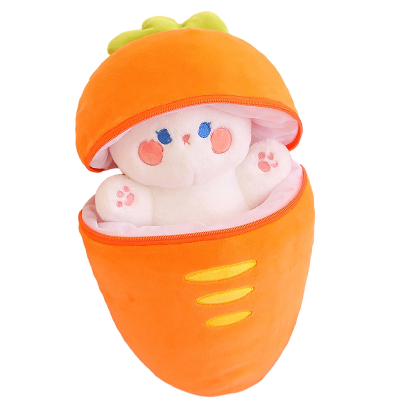 LeeQinersw Carrot Pillow Stuffed Animal Novelty Stuffed Doll Toy Zip up Carrot Hideaway for 40cm Rabbit