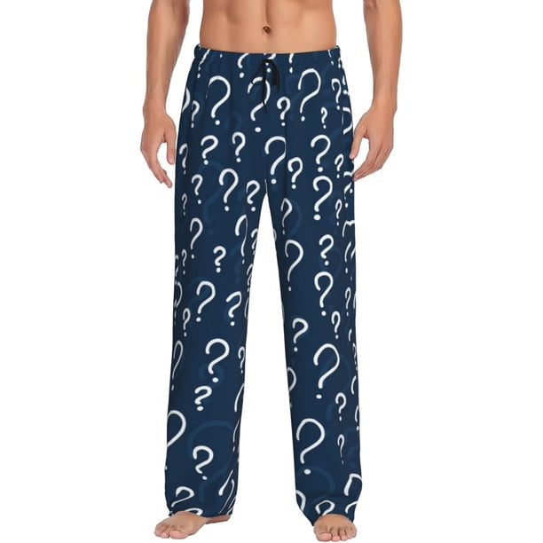 Balery Question Marks Pantalones de pijama para hombre, pijama ultraligero, pantalón de descanso-Small