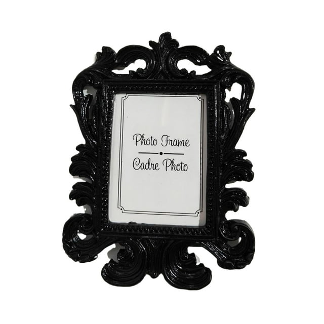 crativent Decorative er Retro Photo Frame Wedding Home Decor Desktop Picture Frame Classic Baroque small photo frame Black 1Set