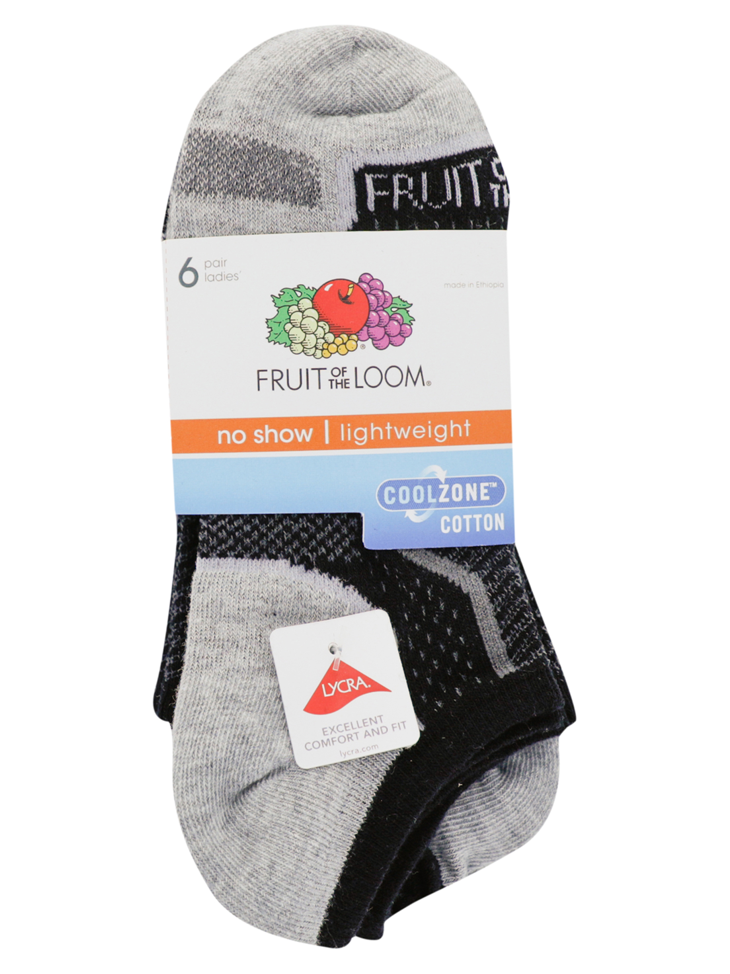 Fruit of the Loom Women's CoolZone Cotton Lightweight No Show Socks, 6 Pack - image 3 of 6