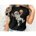 thumbnail image 2 of Funny Basketball Player Astronaut Spaceman Game Day Gift T-Shirt Astronaut Playing Basketball in Outer Space Galaxy Men Women Kids Tshirt, 2 of 10