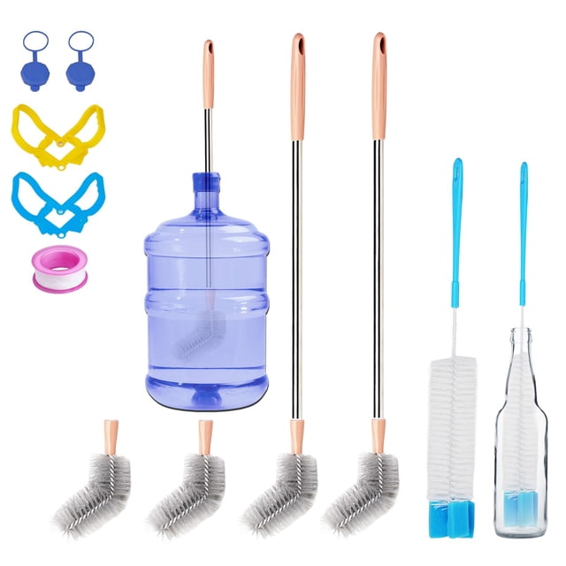 Juego de cepillos para botellas GDFHBNG de 28 cm de largo para botellas de 3 y 5 galones