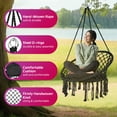 thumbnail image 2 of Cotton Rope Black Hammock Chair with Hardware, Max 350 Lbs Max, Perfect for Patio, Garden & Indoor Retreat, 2 of 7