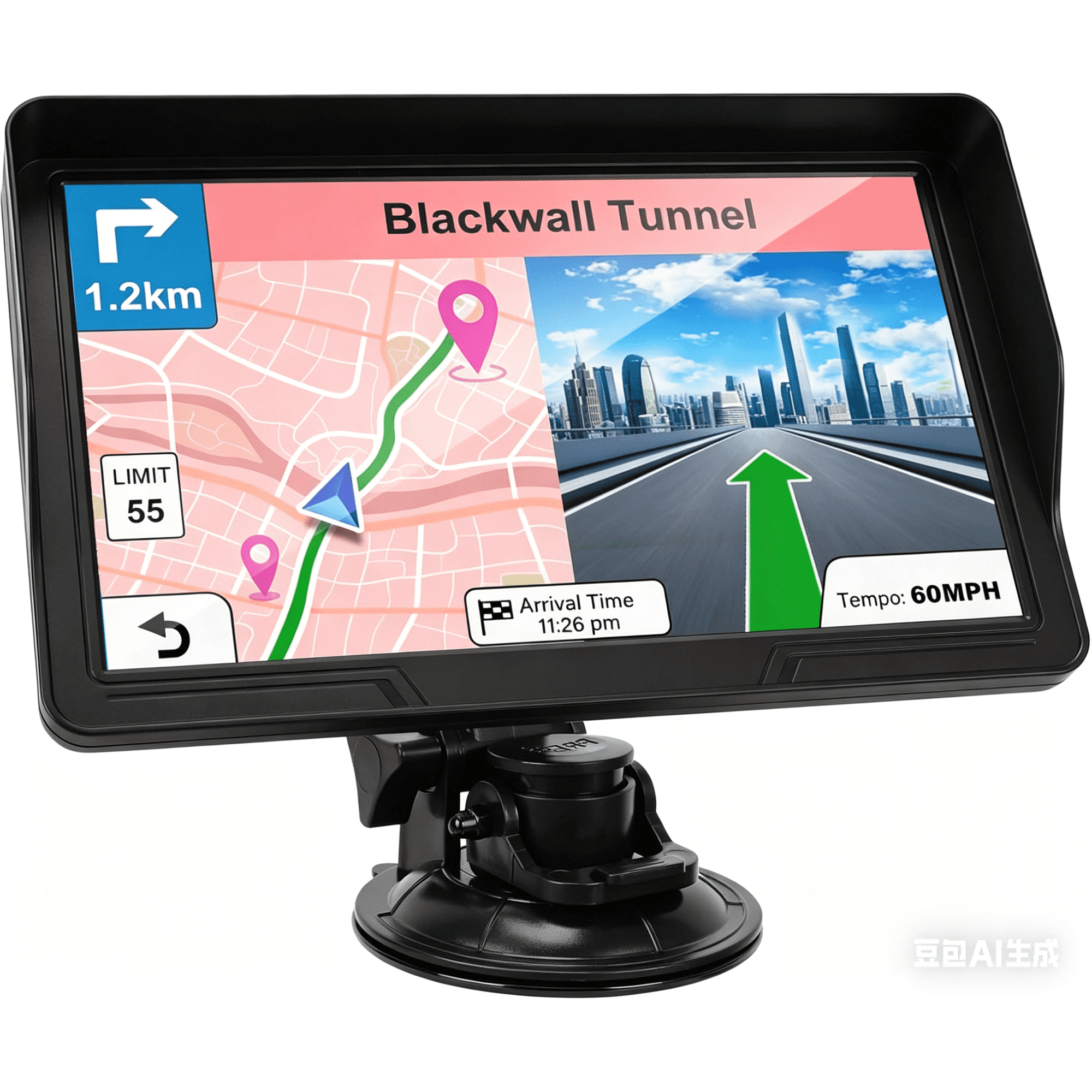 GPS Navigator for Car Truck RV, 9-Inch HD Touchscreen GPS for Car with 2026 Maps Free Lifetime Updates, Voice Turn-by-Turn Guidance, Speed & Red Light Camera Alerts, Custom Truck Routing