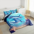 thumbnail image 3 of Feelyou Cute Ocean Axolotl Full Size Comforter Sets, Cartoon Marine Animal Bedding Comforter Set, Teens Kids Boys Girls Reversible Bedding Sets, Breathable Home Decor, 3pcs, 3 of 8