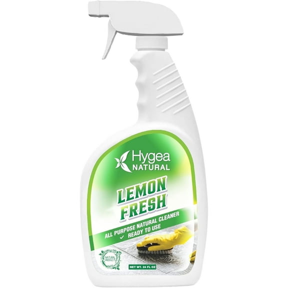Hygea Natural Lemon Fresh Surface Cleaner, Eco-Friendly All Purpose Cleaning Spray & Floor Degreaser, 24 fl oz