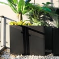 thumbnail image 3 of WORTH 32" H Metal Steel Rectangular Planter Box Planters for Indoor Outdoor, Tall Heavy Duty Modern Flower Plant Pot with Water Collecting Tray, Black, Commercial Residential, 3 of 7