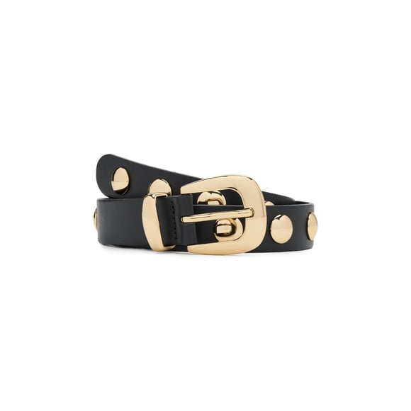 Cinturón Western con Tachuelas Madewell Negro Verdadero Oro 3 cm