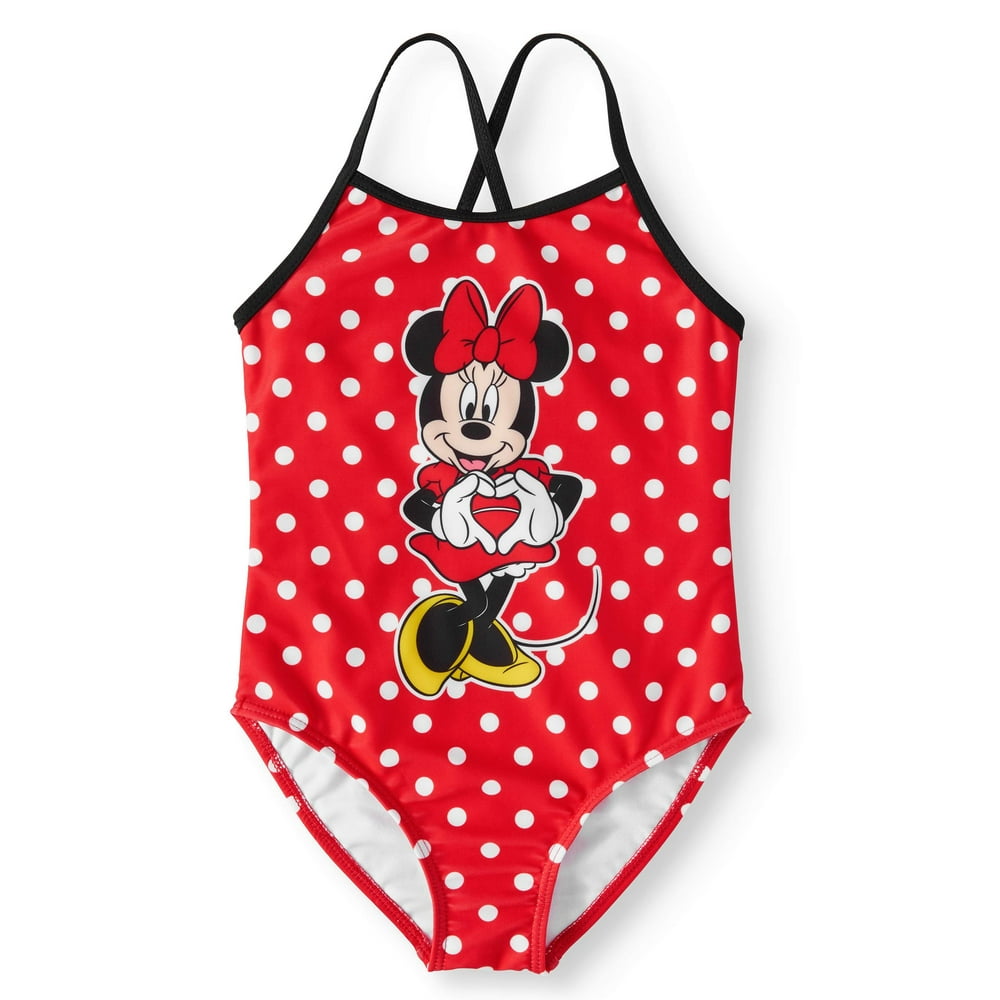 Minnie Mouse Minnie Mouse Girls 4 6x Polka Dot One Piece Swimsuit