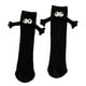 thumbnail image 4 of Calcetines divertidos y originales, suaves y transpirables, de media caña, para parejas cogidas de la mano (1 unidad) Negro, 4 of 9