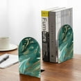 thumbnail image 5 of Zufioo Green And Gold Marble Print Wooden Bookends, Metal Bookshelf Non-slip Bookends, Home Furnishings Suitable for Bookcases Offices, 5 of 8