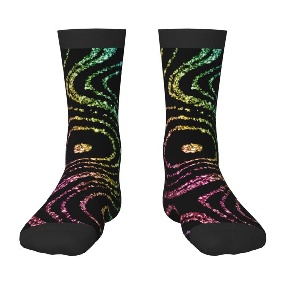 Sigee Rainbow Glitter for Premium Children's Socks Unisex School Kids Boys Girls,Soft and Comfy Kids' Socks