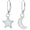 Opal Moon Star, variant on Turtle Earrings 925 Sterling Silver Sea Turtle Dangle Drop Earring Moonstone Leverback Summer Beach Ocean Jewelry Gifts for Women Mom Wife Ocean Lover