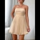 thumbnail image 5 of Vestido de Cóctel de Verano para Mujer: Minivestido de Tubo con Volantes Fruncidos Champán S, 5 of 10