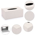 thumbnail image 4 of Cubierta para caja de pañuelos Sumnacon de lino beige con base magnética, 4 of 7