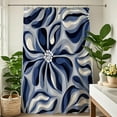 thumbnail image 2 of Abstract Matisse Shower Curtain, Modern Art Flower Navy Blue Shower Curtains Set Black White Geometric Aesthetic Minimalist Simple Boho Men Bath Curtain Boys Bathroom Decor 72"W x 72"L (Pack of 1), 2 of 6