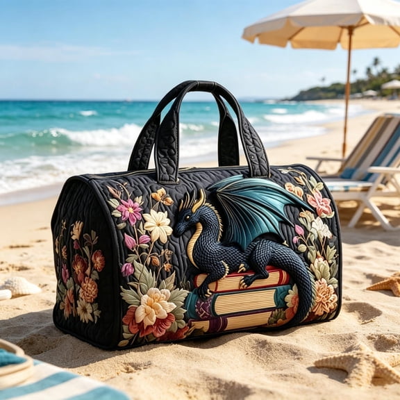 AUNVITO Printed Lightweight Travel Tote Duffel Bag, Foldable Large Capacity Handbag Shoulder Bag for Weekender Gym Beach Outdoor Trip, 1pc