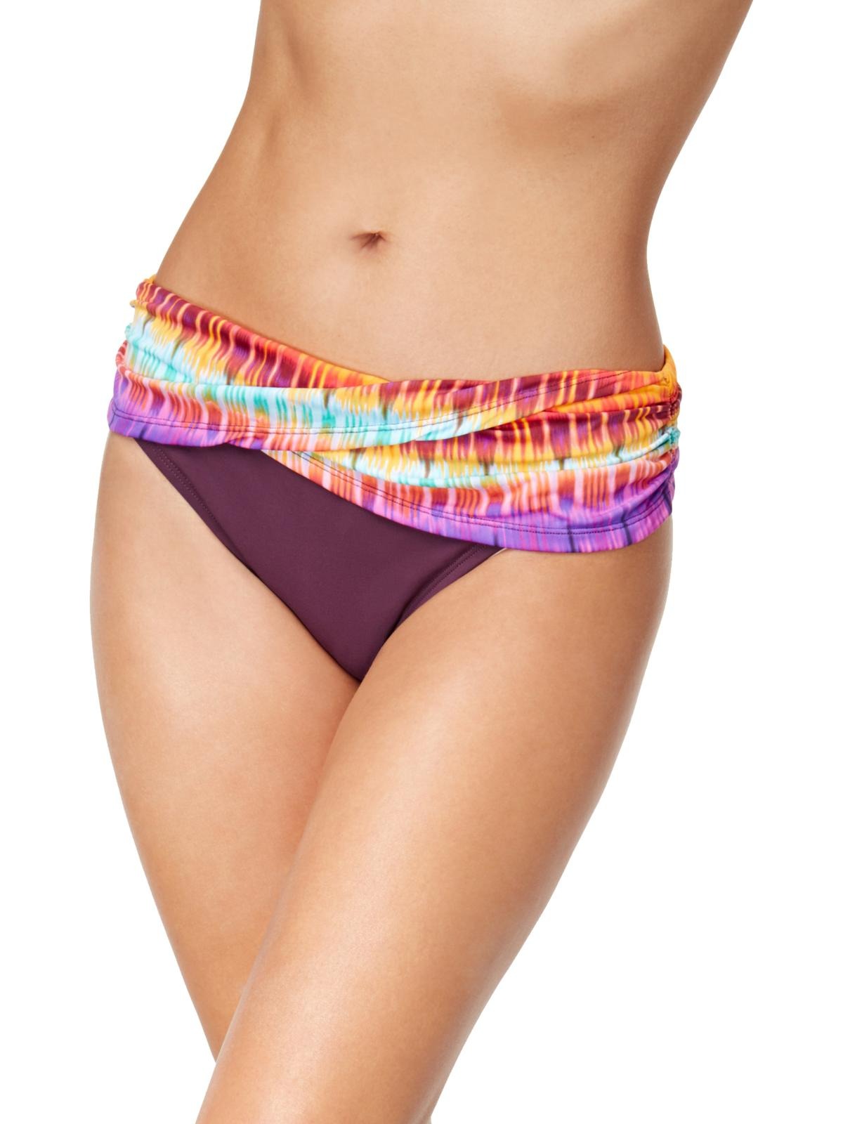 Bleu Rod Beattie Womens Hipster Fold-Over Bikini Swim Bottom Purple 14 - image 2 of 4