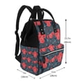 thumbnail image 2 of Xecao Rose Flowers print Large Capacity Nappy Bag is a multi-functional waterproof travel backpack, perfect as a nursing bag or mummy backpack for women, 2 of 6