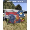 thumbnail image 3 of 4th of July RV Awning Sun Shade Screen 9'X15.3' Puerto Rico Flag Mesh Sunscreen Farm Barn Animal Rooster Awning Shade Screen with Zipper UV Blocker Completed Kits for RV Motorhome Camper Trailer, 3 of 7