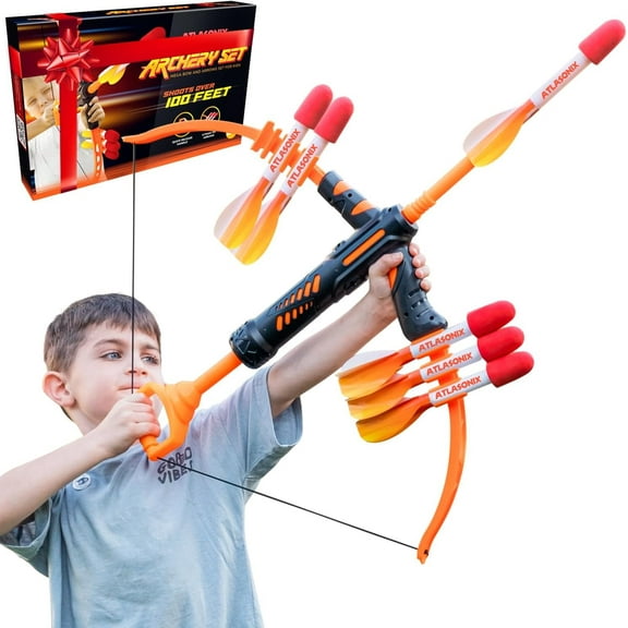 Atlasonix Bow and Arrow for Kids 6-12, Kids Bow and Arrow Set, Toy Bow and Arrow for Kids, Crossbow Archery Set, Youth Bow Set, Bow N Arrow, Coolest Toys for Boys Age 6, 7, 8, 9, 10, 11 & 12