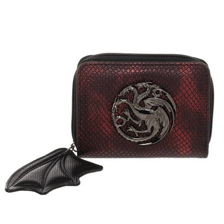 Game Wallet Bioworld - Game of Thrones Targaryen Bi-Fold Wallet with Dragon Wing zipper and House Targaryen Sigil ()