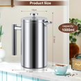 thumbnail image 2 of French Press Coffee Maker, 1000ml Stainless Steel, Double Wall Insulated, French Press Coffee Maker for Home, Camping and Office, 2 of 5