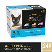 (24 Pack) Purina Pro Plan Urinary Tract Cat Food, Urinary Tract Health Wet Cat Food Variety Pack Entrees, 3 oz. Cans